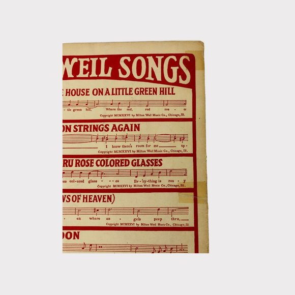 1926 Where The Red Roses Grow Lillian Dawson Henry Akst Vintage Sheet Music Weil - Picture 5 of 12